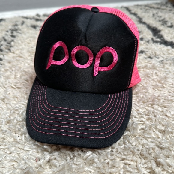 POP Neon Pink & Black Adjustable Snap Back Baseball Cap Hat One Size - Picture 2 of 8